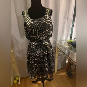 Angel Eye London Elegant Zebra Print Dress